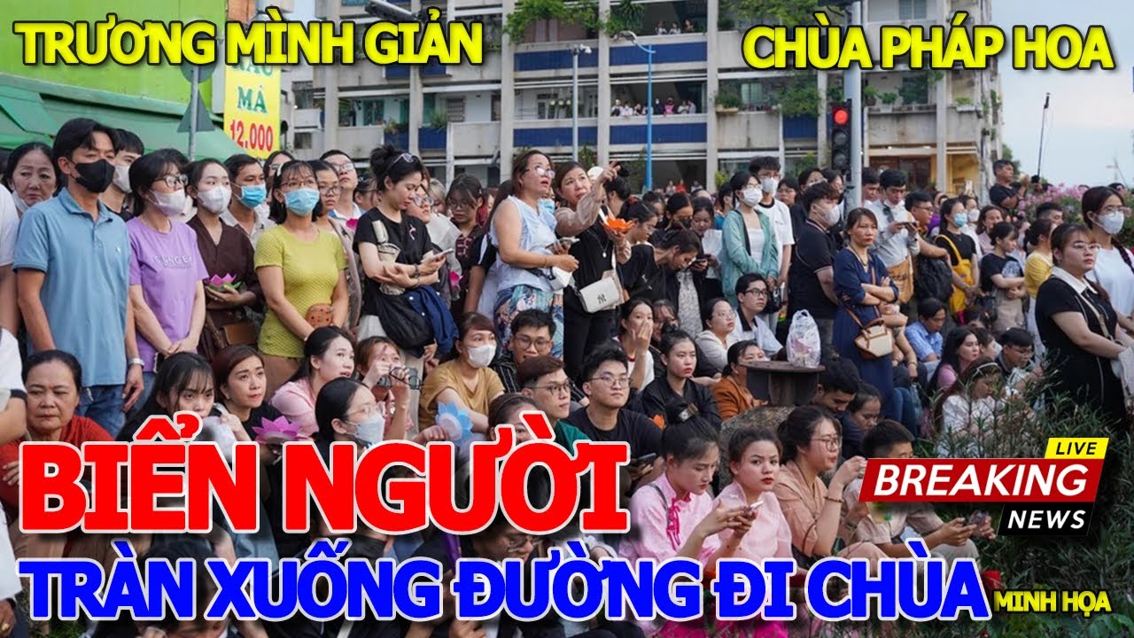 Tràn xuống đường VÂY KÍN CỔNG CHÙA PHÁP HOA - PHẬT TỬ THẢ ĐÈN HOA ĐĂNG CẦU MAY MẮN LỄ PHẬT ĐẢN 2024