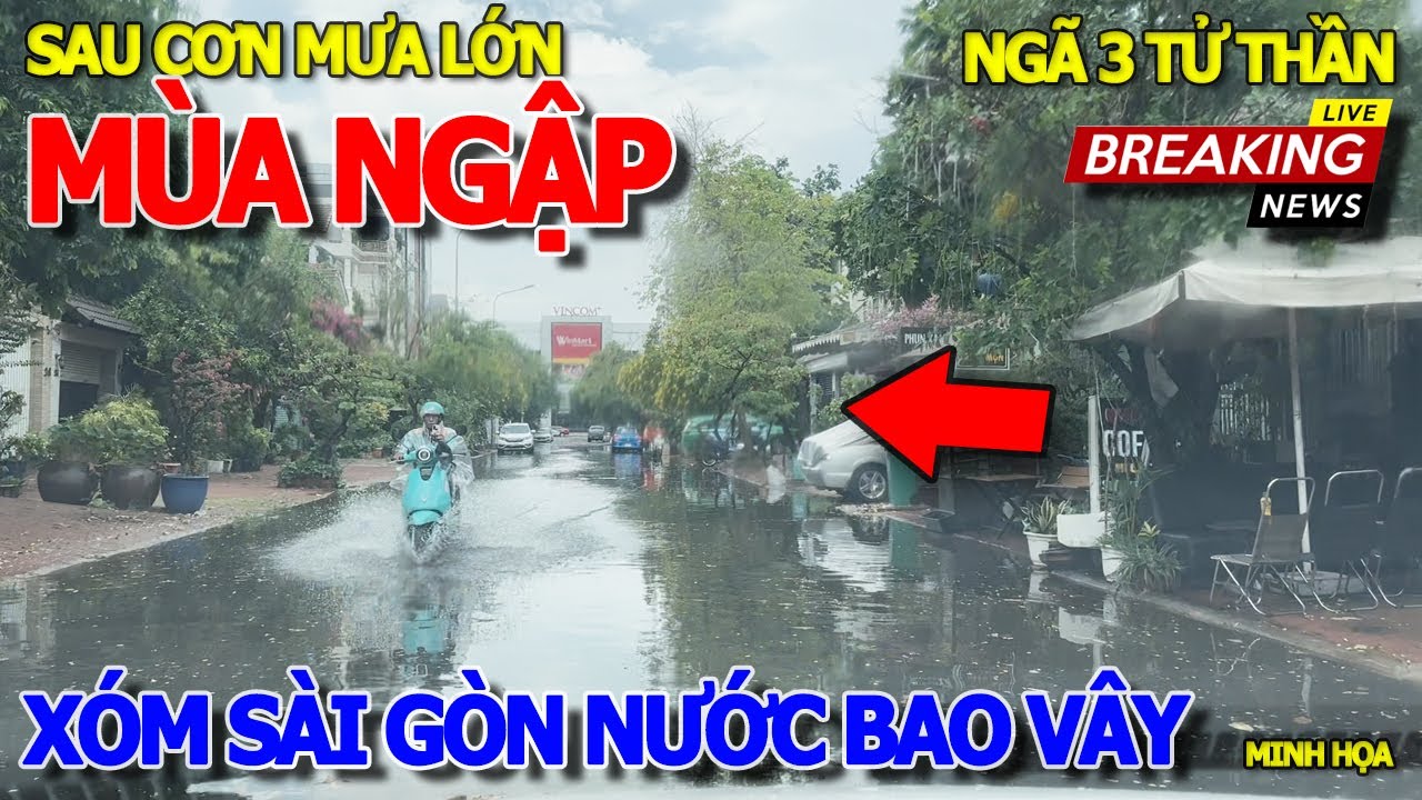 Kinh hoàng NGẬP LÊNH LÁNG SAU CƠN MƯA - BIỂN NƯỚC BAO VÂY KHẮP NƠI XÓM QUẬN 7 - ĐẦU MÙA MƯA SÀI GÒN