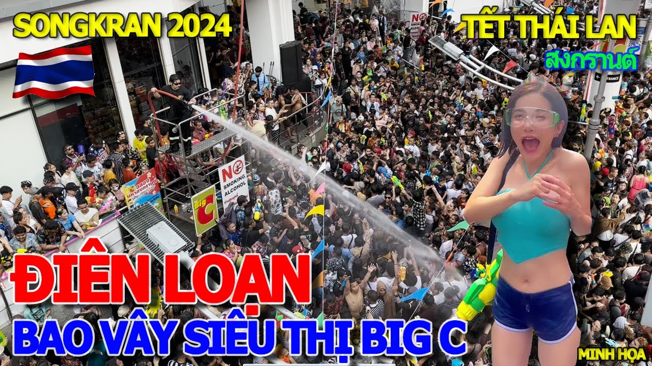 Cảnh tượng ĐIÊN LOẠN CHƯA TỪNG THẤY - BIỂN NGƯỜI VÂY KÍN SIÊU THỊ BIG C -HAPPY SONGKRAN BANGKOK 2024