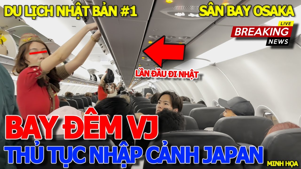 DU LỊCH TOUR NHẬT BẢN #1 - BAY ĐÊM VIETJET & CẢNH TƯỢNG CHÓ NGHIỆP VỤ ĐÁNH HƠI TẠI SÂN BAY OSAKA