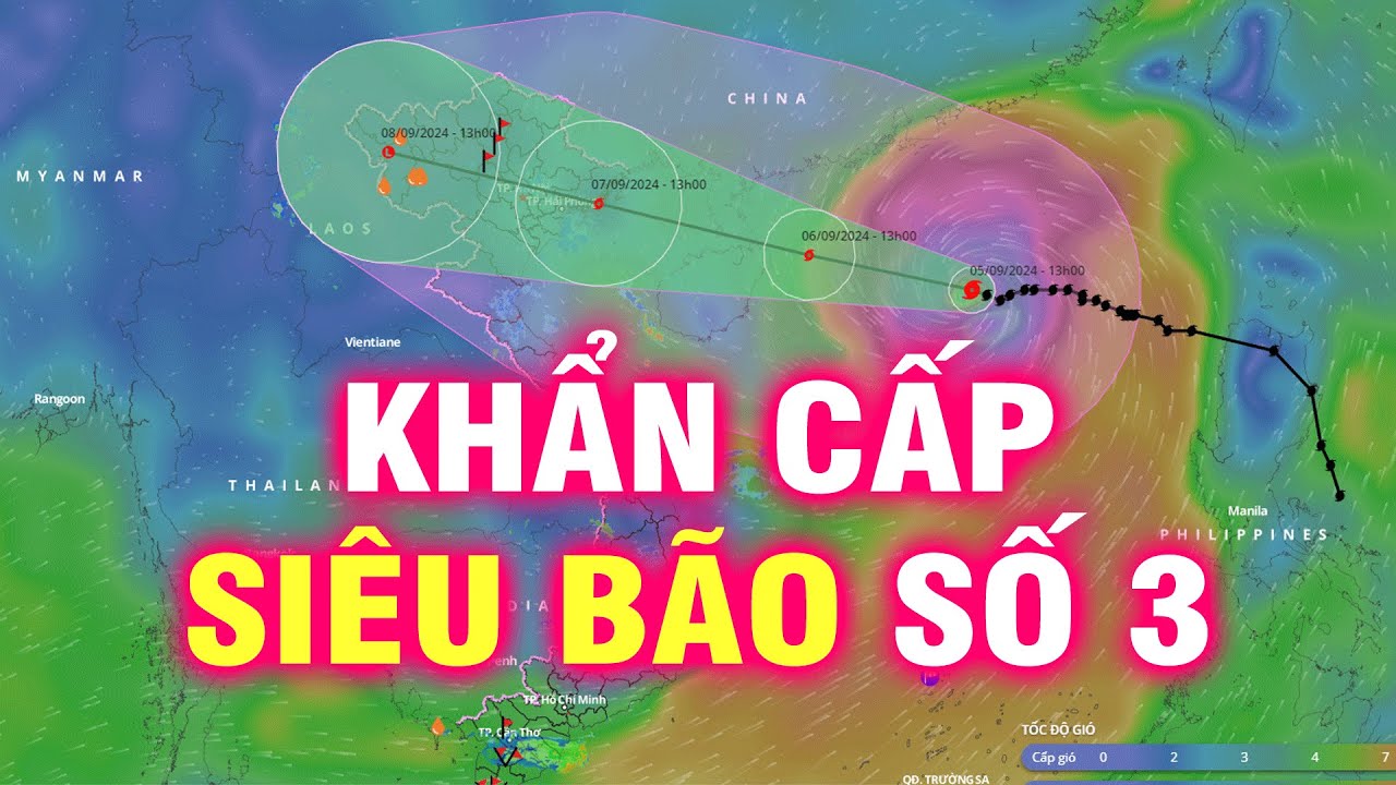 🌀Bão Số 3 đã mạnh lên thành Siêu Bão | Cập nhật mới nhất về đường đi của Bão YAGI