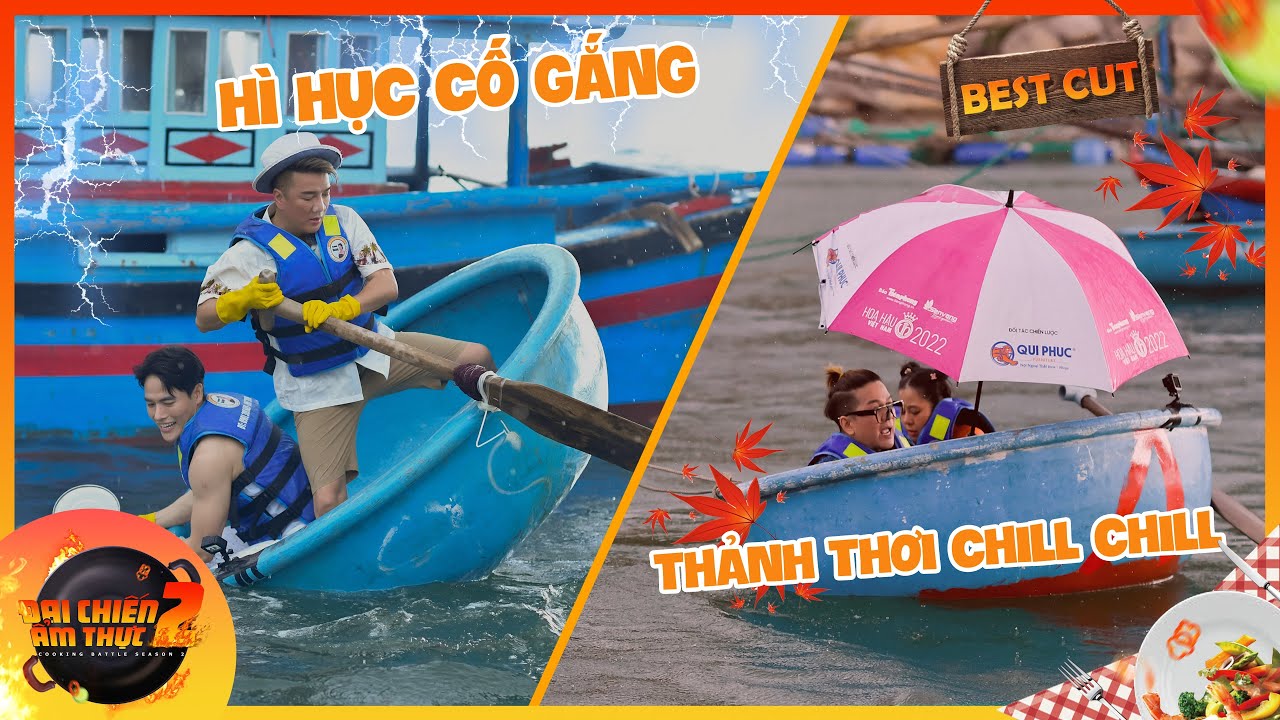 Đàm Vĩnh Hưng hì hục chèo thuyền thúng, 'kẻ tàn ác" Vũ Hà sống thảnh thơi | Đại Chiến Ẩm Thực Tập 6