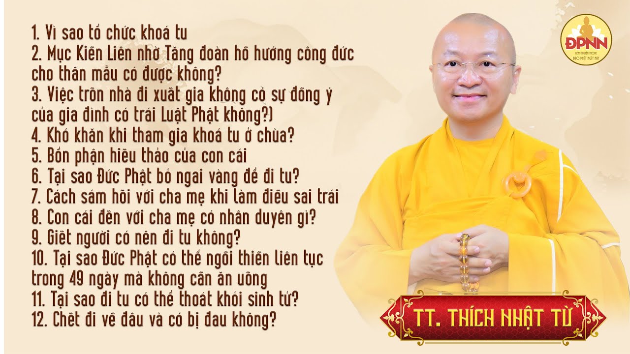 Vấn đáp Phật pháp Thích Nhật Từ: Ch-ết đi về đâu và có bị đau không? Gi-ết người có nên đi tu không?