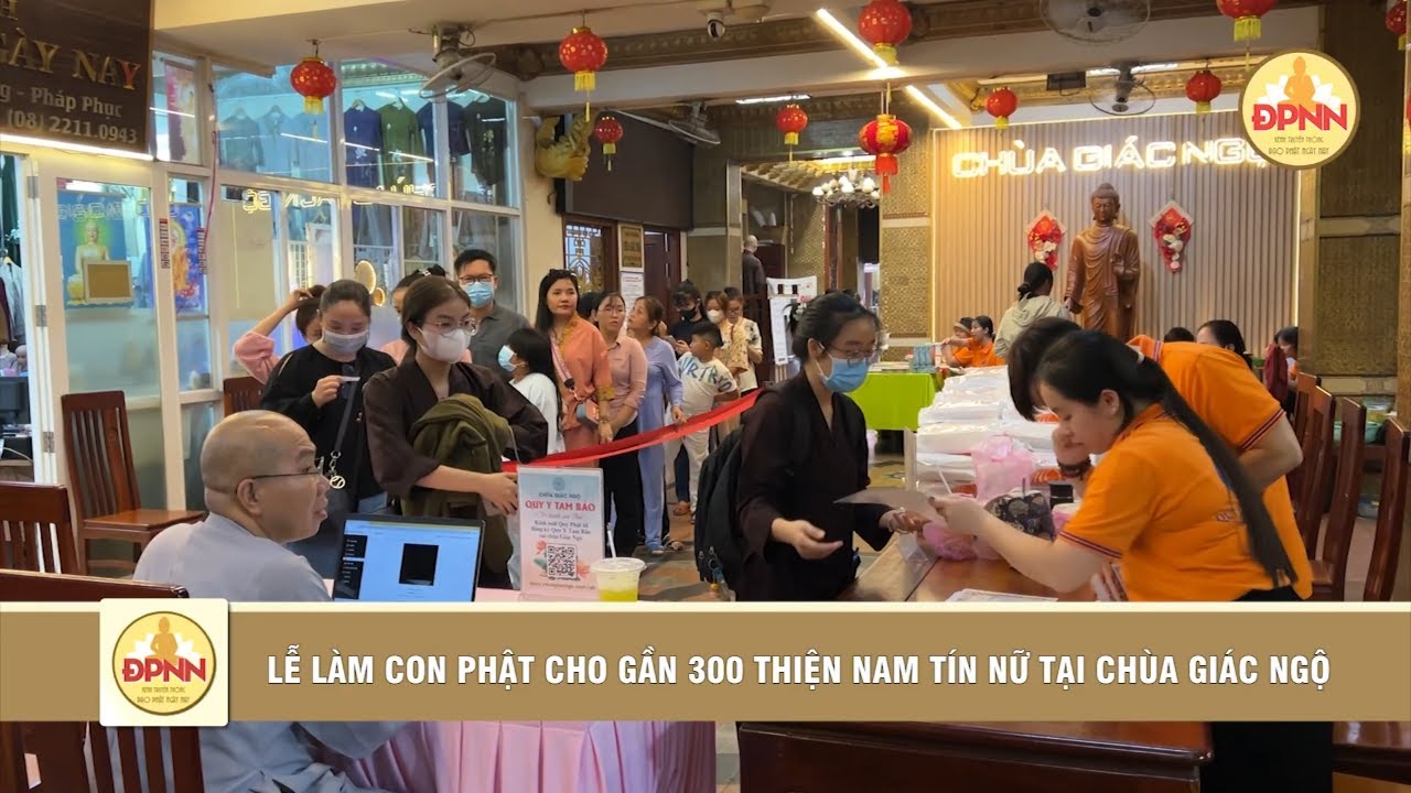 LỄ LÀM CON PHẬT CHO GẦN 300 THIỆN NAM TÍN NỮ TẠI CHÙA GIÁC NGỘ