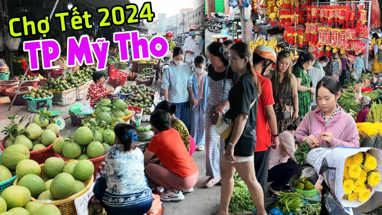 Bất ngờ THÀNH PHỐ ĐẸP NHẤT MIỀN TÂY Tết 2024 - Chợ Thạnh Trị Mỹ Tho