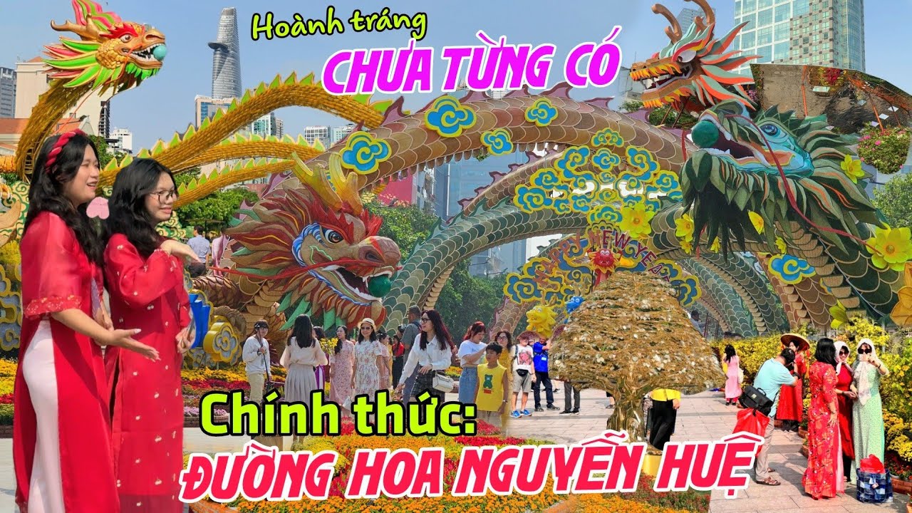 Kỉ Lục chưa từng có ĐƯỜNG HOA NGUYỄN HUỆ trước giờ khai mạc tết 2024