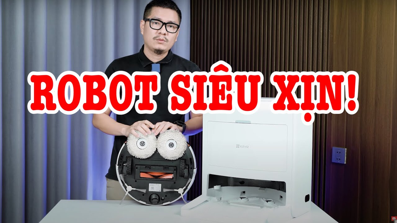 Trên tay EZVIZ RS2: Robot lau nhà tự động giặt và sấy giẻ lau