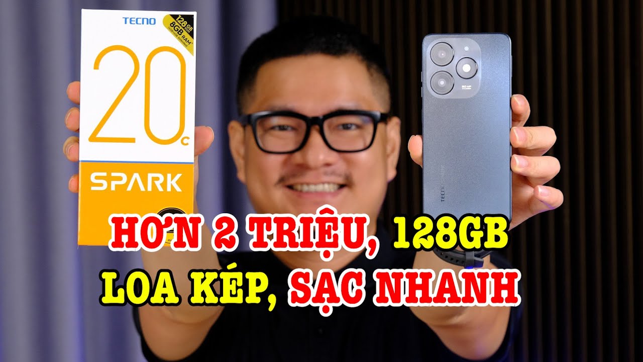 Đánh giá Tecno Spark 20C : Hơn 2 triệu ROM 128GB, Có loa kép, sạc nhanh