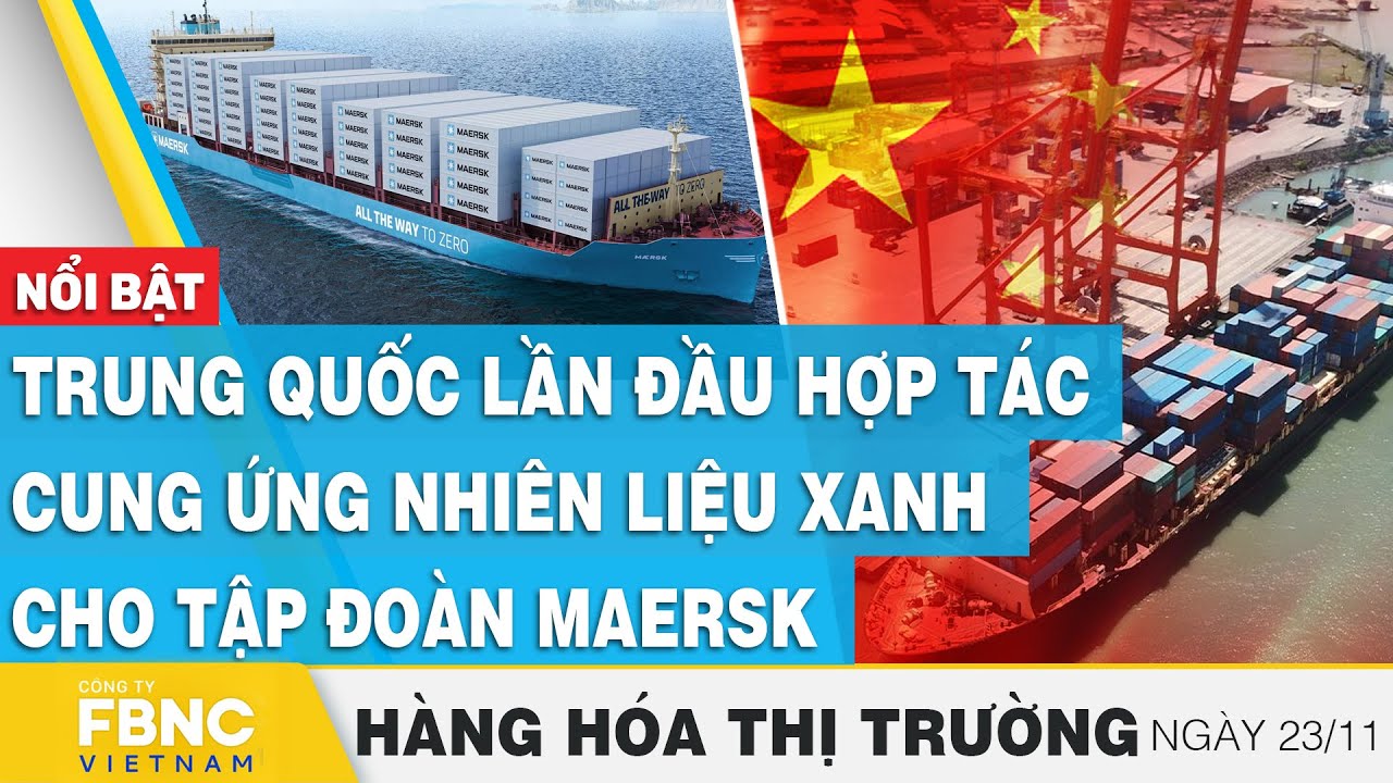 Trung Quốc lần đầu hợp tác cung ứng nhiên liệu xanh cho tập đoàn Maersk | Hàng hóa thị trường 23/11