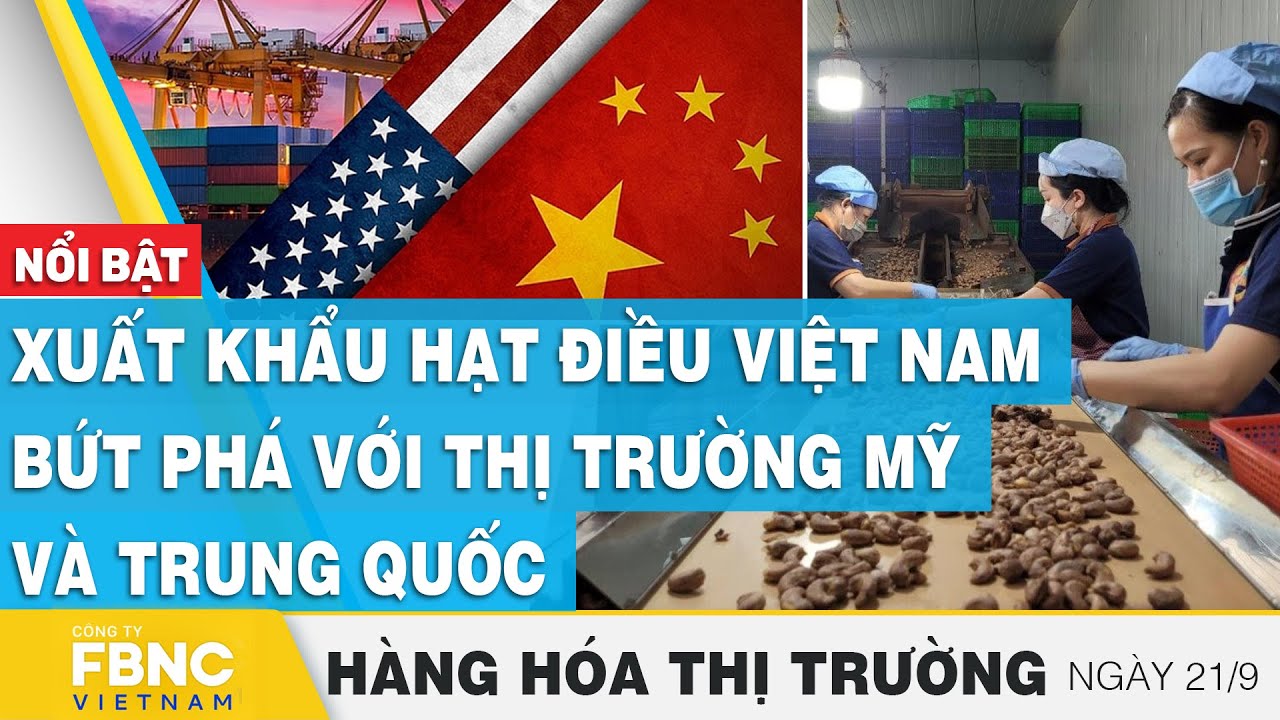 Xuất khẩu hạt điều Việt Nam bứt phá với thị trường Mỹ và Trung Quốc | Hàng hóa thị trường 21/9, FBNC