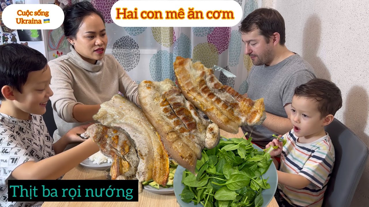 Cuộc Sống ở Ukraina 🇺🇦/Hôm Nay Mình Nướng Thịt Ba Rọi ăn với Rong Biển