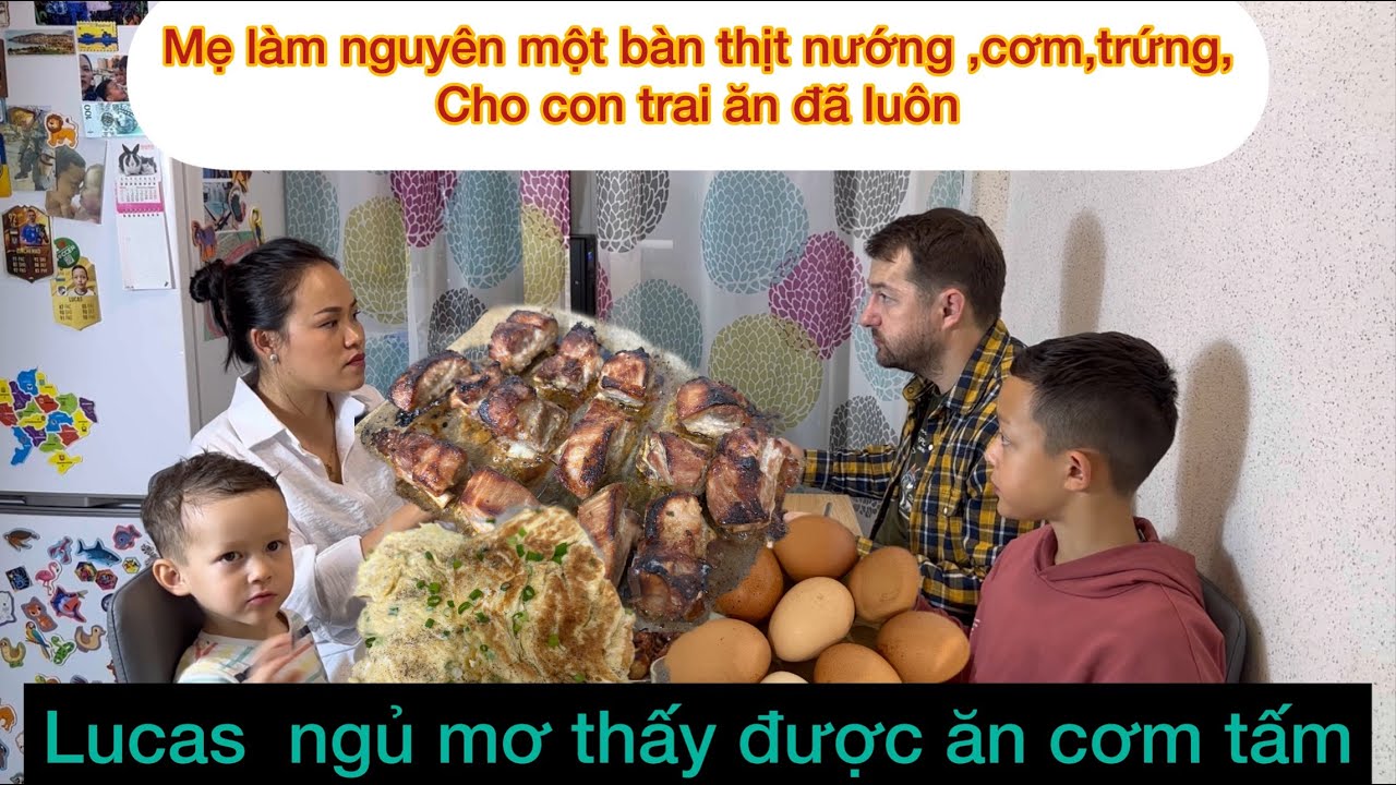 Ẩm Thực Việt Nam/ Nấu món Cơm Tấm đãi Ba Cha Con Lucas