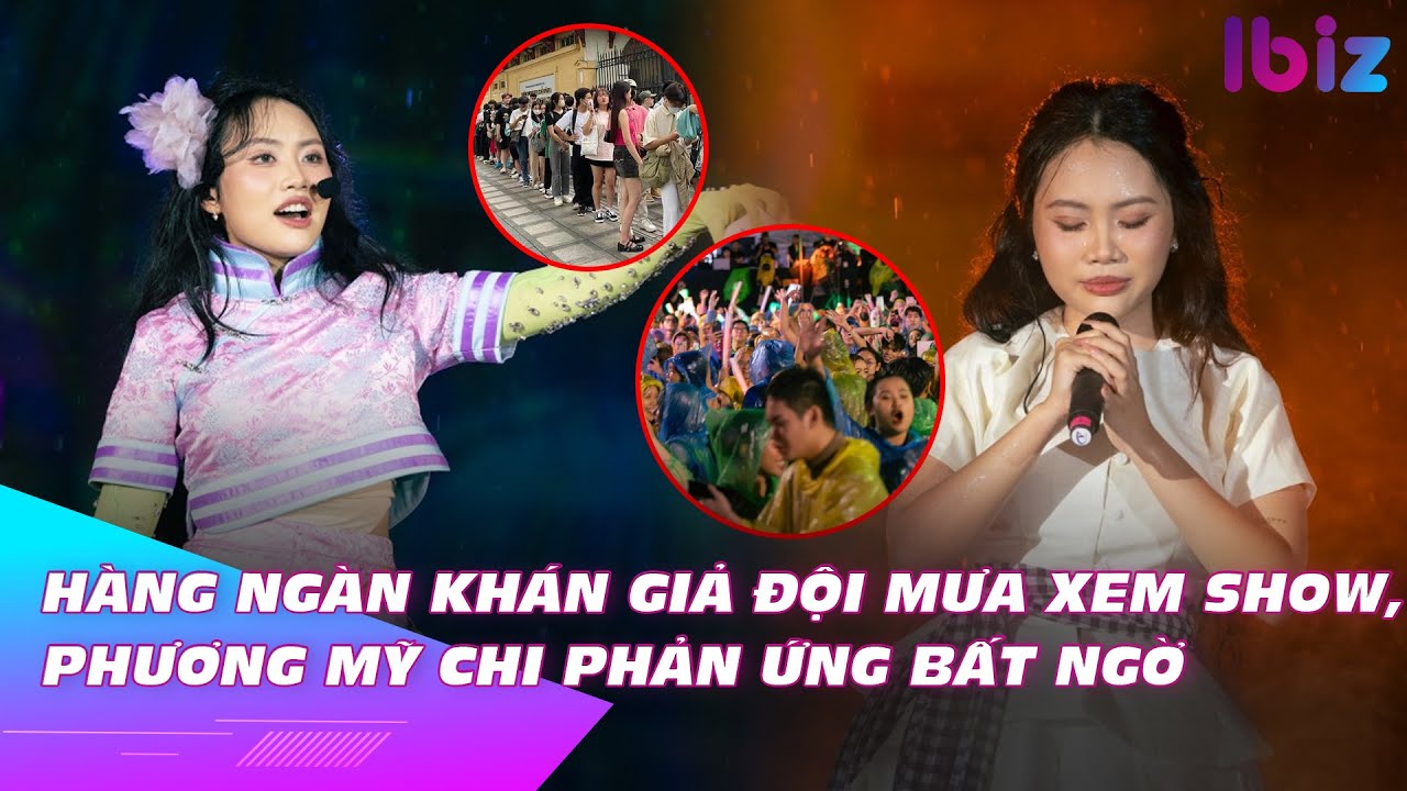 Hàng ngàn khán giả đội mưa xem show, Phương Mỹ Chi phản ứng bất ngờ | Ibiz