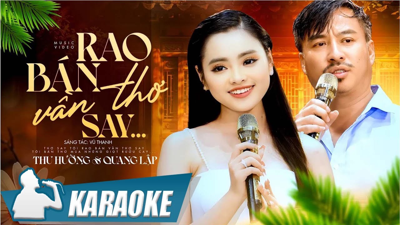 Rao Bán Vần Thơ Say - Quang Lập Thu Hường | Karaoke Song Ca