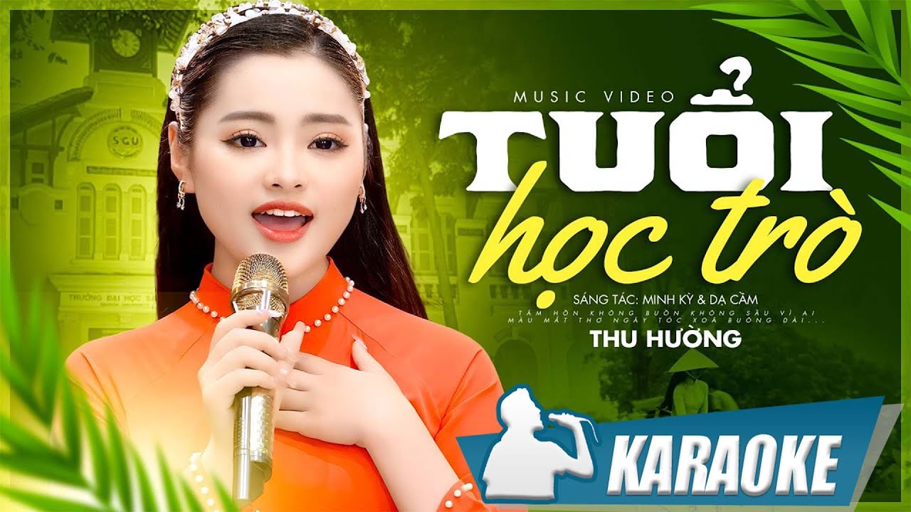 Karaoke Tuổi Học Trò - Thu Hường | Karaoke beat chuẩn chất lượng cao