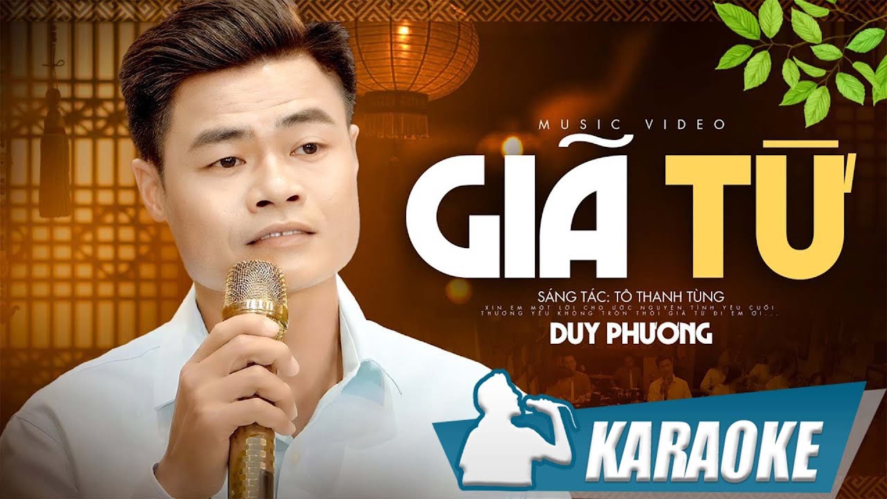 Giã Từ - Duy Phương | Karaoke Tone Nam - Tuổi đời chân đơn côi Gót mòn đại lộ buồn