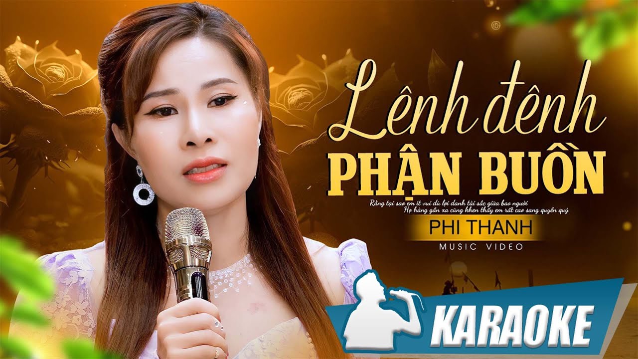 KARAOKE Lênh Đênh Phận Buồn - Phi Thanh | Beat chuẩn chất lượng cao