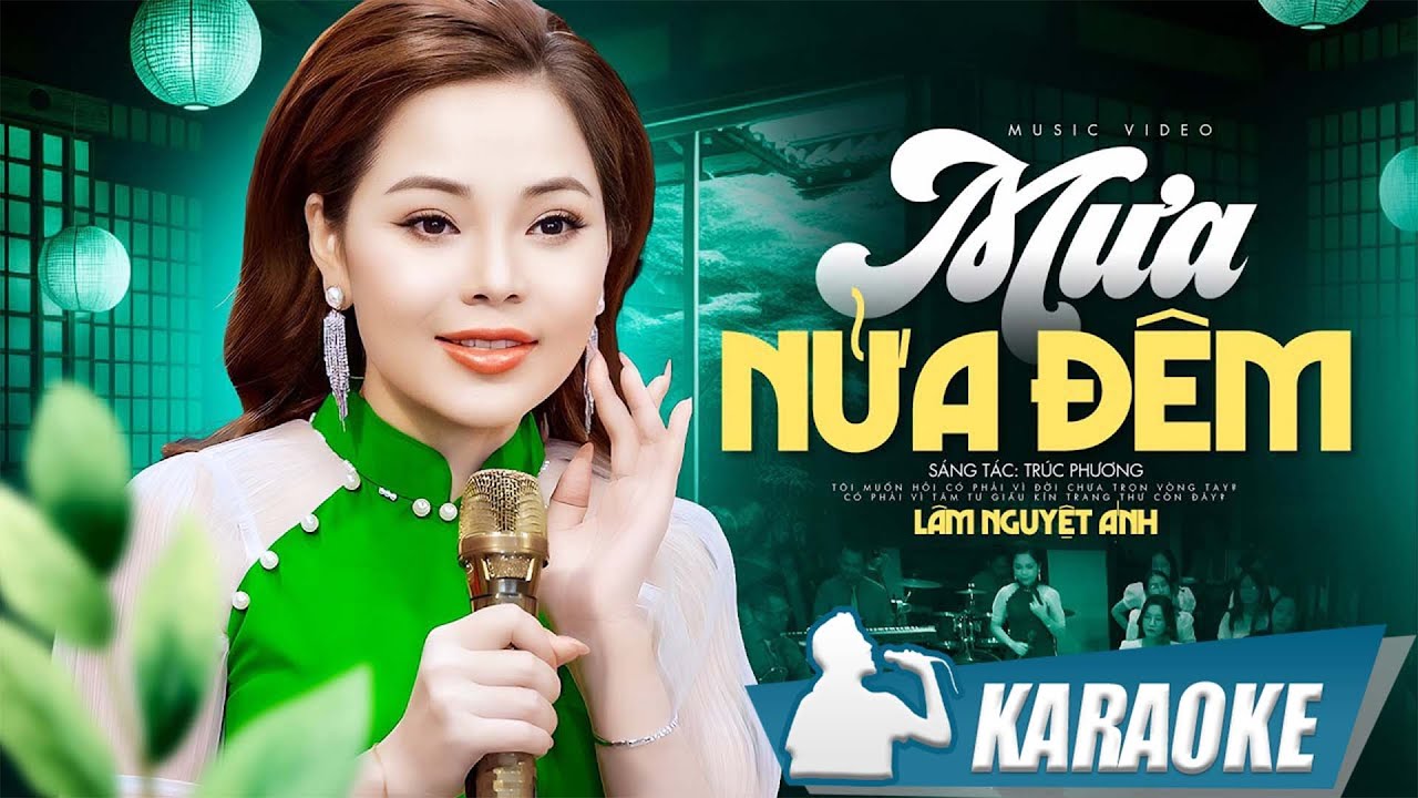 Karaoke Mưa Nửa Đêm - Lâm Nguyệt Ánh | Karaoke Tone nữ beat  chất lượng cao