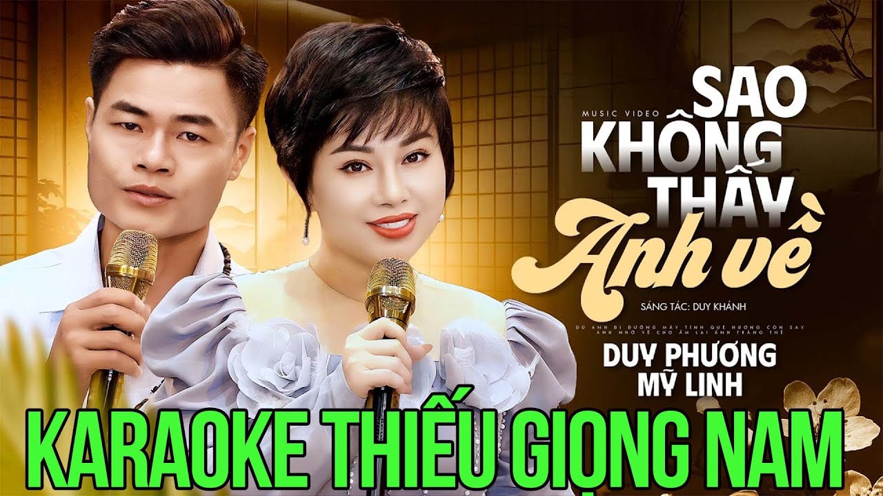 Karaoke Thiếu Giọng Nam - Sao Không Thấy Anh Về | Duy Phương & Mỹ Linh