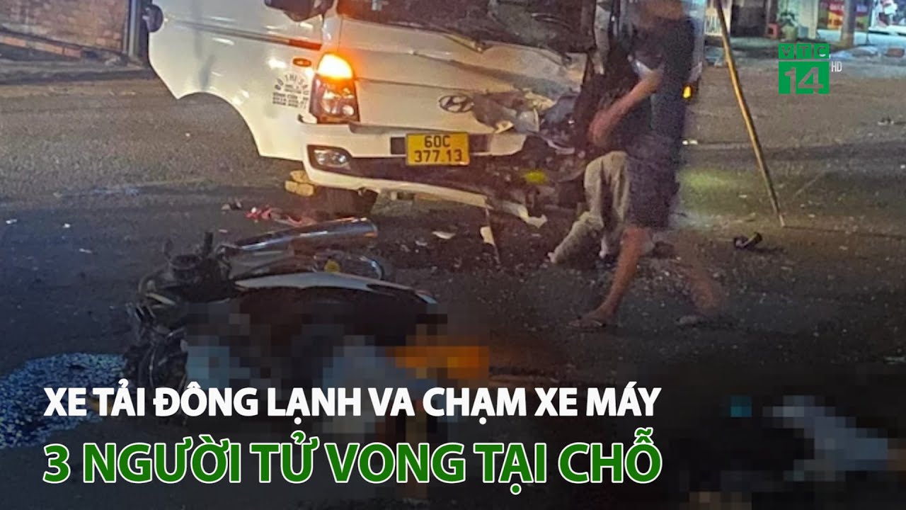 Xe tải đông lạnh v.a c.h.ạ.m xe máy, 3 người t.ử v.o.n.g tại chỗ | VTC14