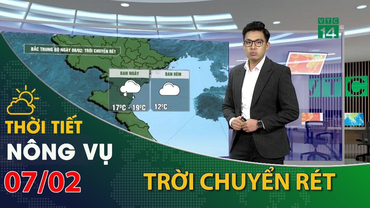 Thời tiết nông vụ 07/02/2024: Bắc Trung Bộ trời chuyển rét| VTC14