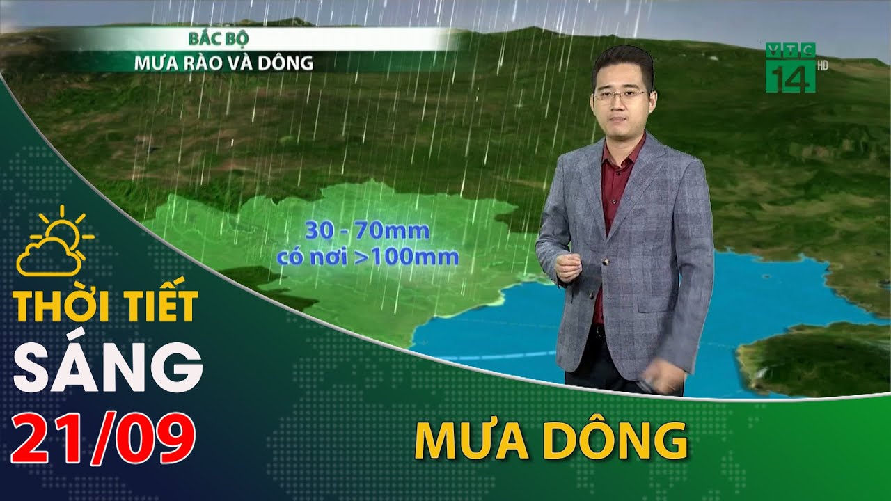 Thời tiết hôm nay 21/09: Đêm nay miền Bắc đón gió mùa đông bắc, trời mưa mát| VTC14