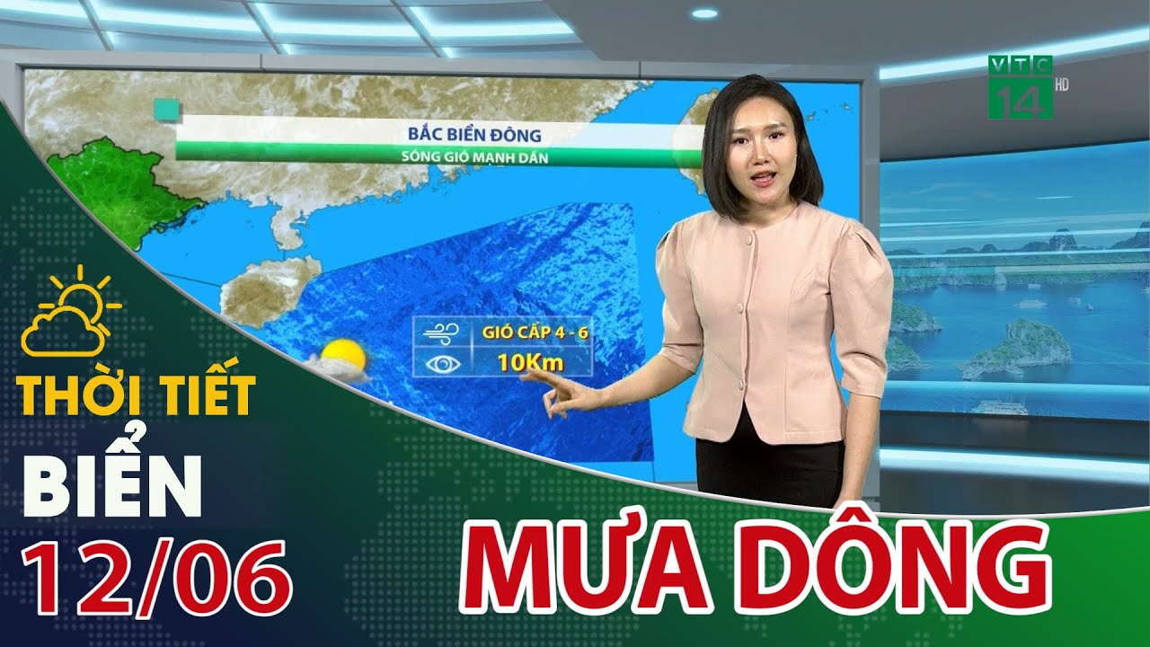 Giữa và nam biển Đông gió mạnh cấp 5, mưa rào và dông xuất hiện| VTC14