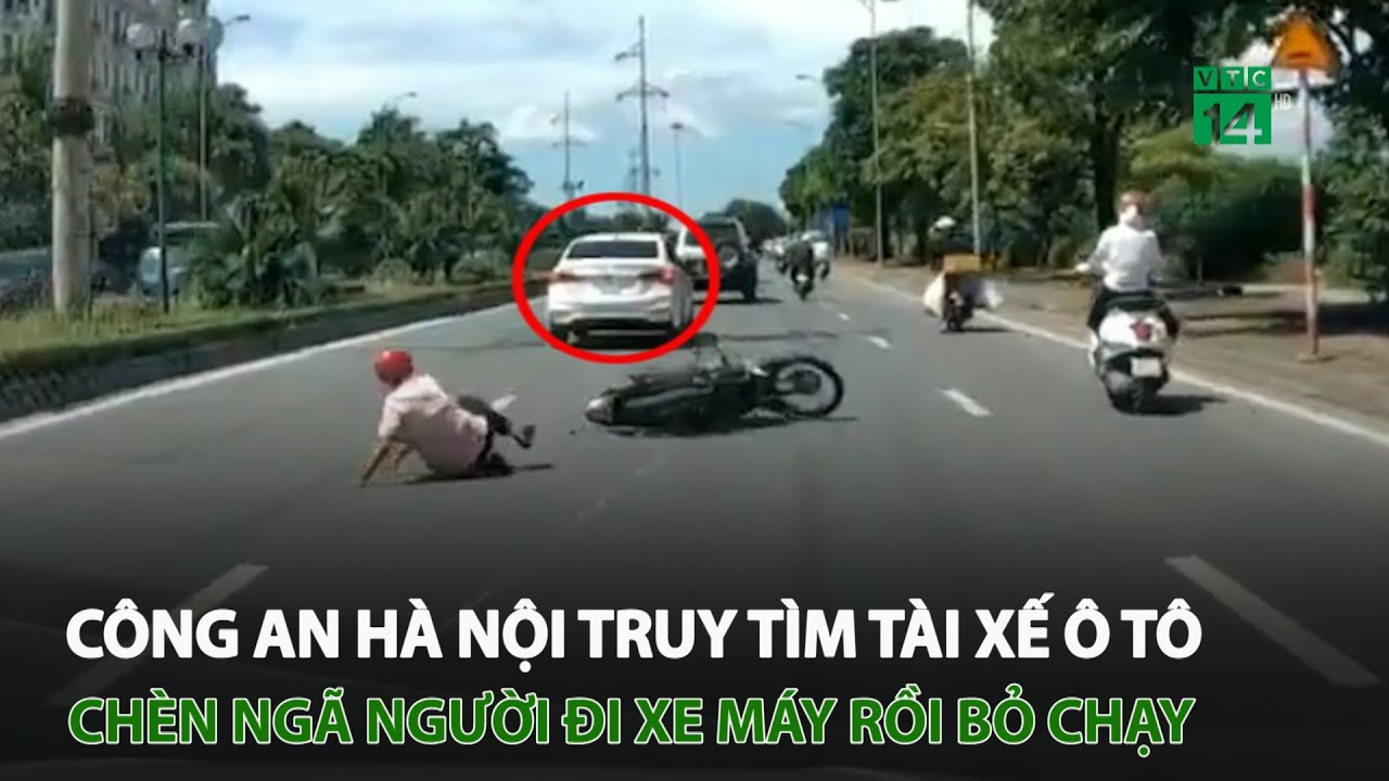 Công an Hà Nội truy tìm tài xế ôtô c.h.è.n xe máy n.g.ã ra đường | VTC14