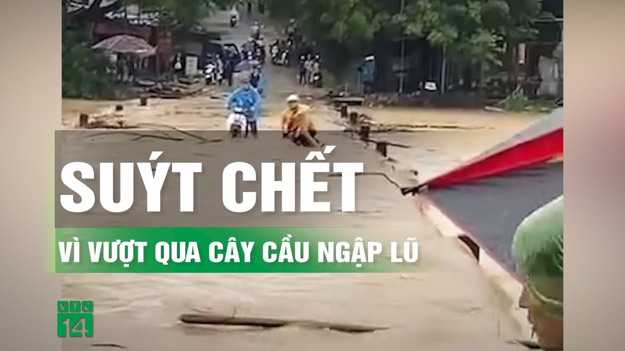 Người dân Lạng Sơn liều lĩnh băng qua cây cầu ngập nước lũ | VTC14