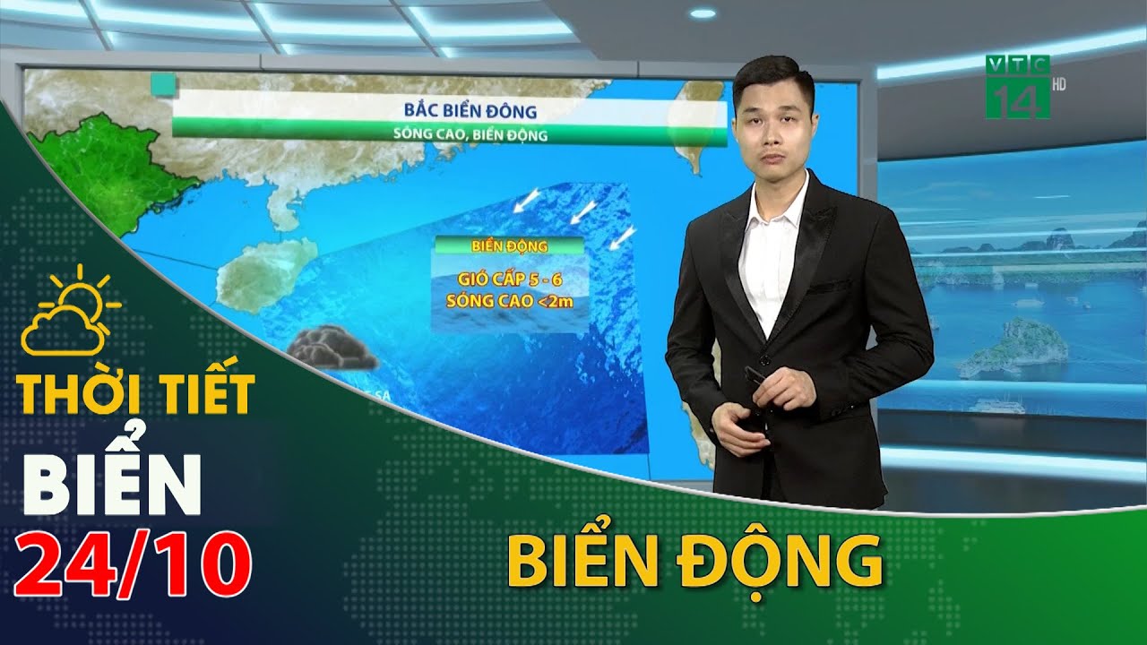 Thời tiết biển ngày 24/10/2023:Bắc Biển Đông có gió mạnh biển động | VTC14