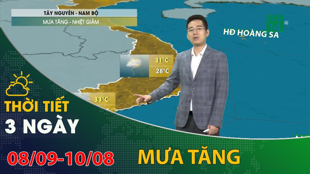 Thời tiết 3 ngày tới (08/09 đến 10/09): Tây Nguyên và Nam Bộ những ngày tới mưa tặng | VTC14