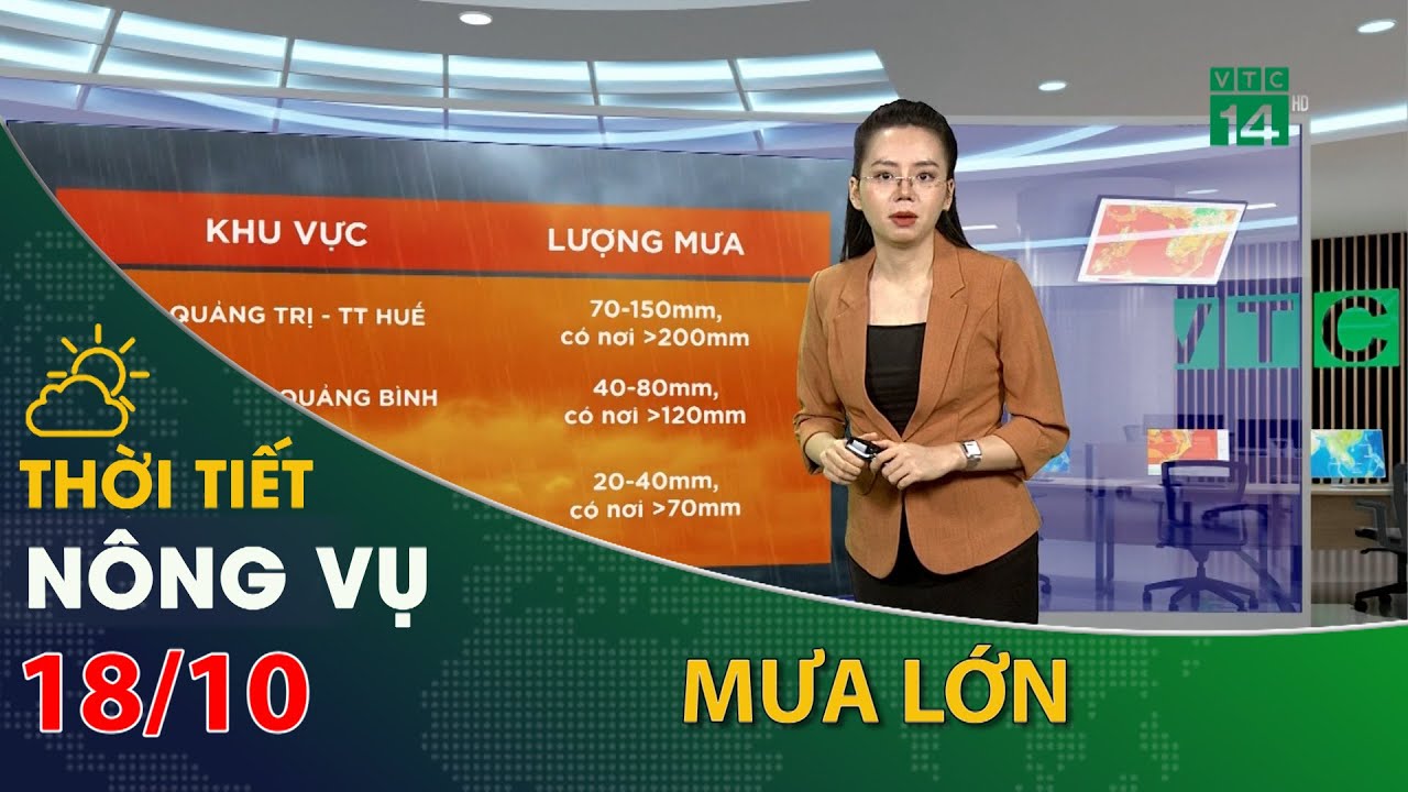 Thời tiết nông vụ 18/10/2023: Bắc và Trung trung Bộ tiếp tục có mưa lớn diện rộng| VTC14