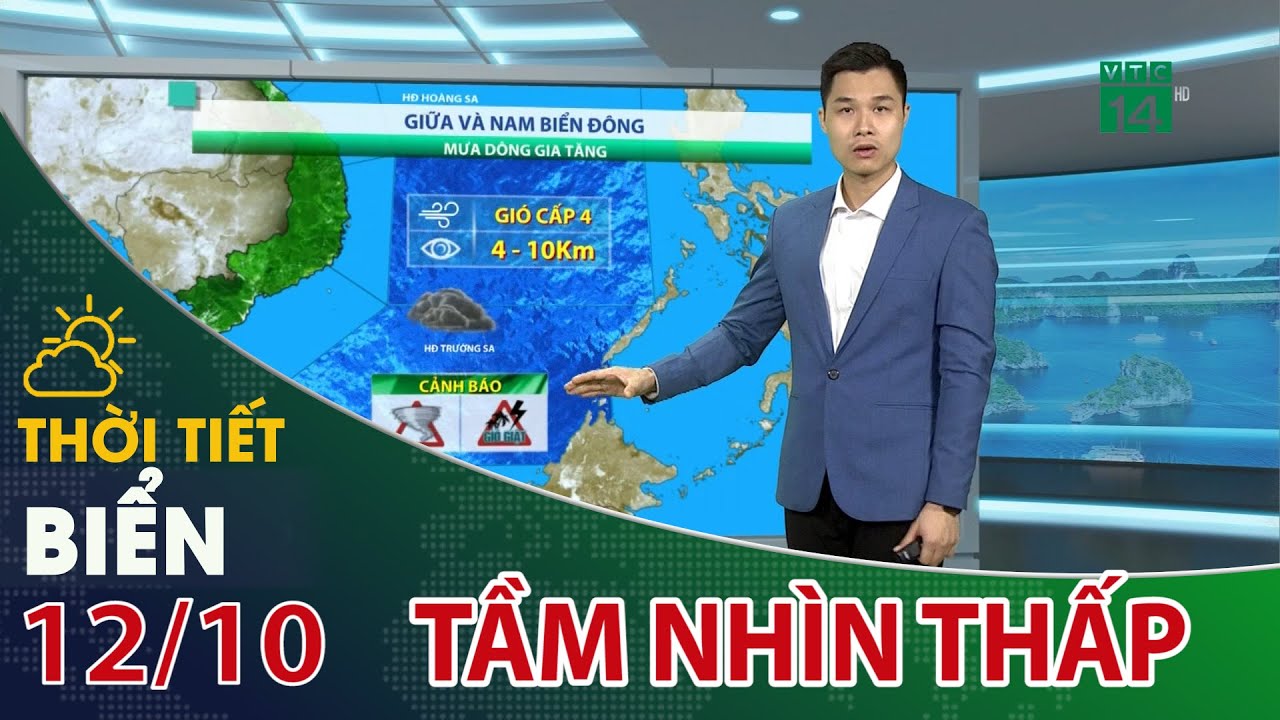 Thời tiết biển 12/10/2023: Gió Đông Bắc cấp 5, mưa dông rải rác| VTC14