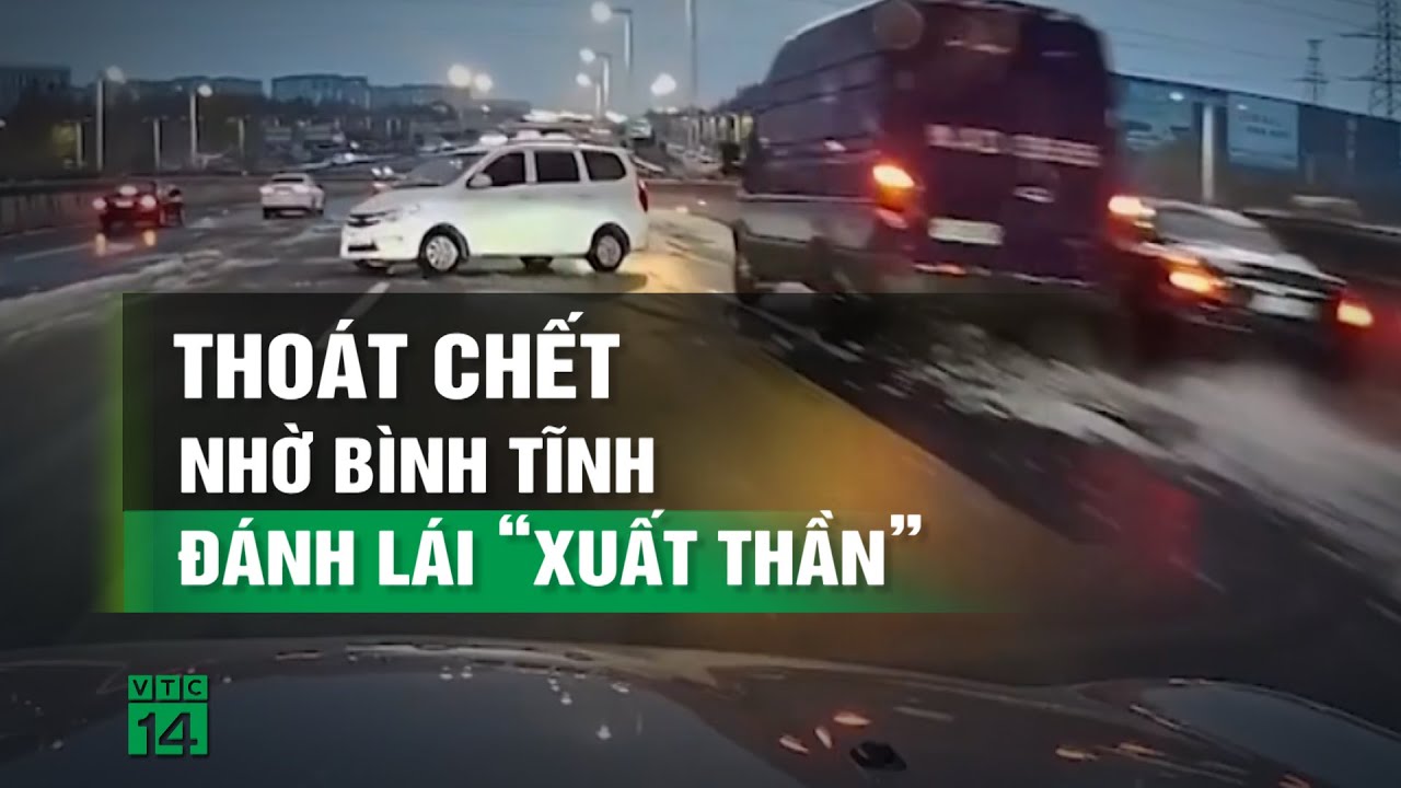 Tài xế thoát khỏi t.a.i n.ạ.n liên hoàn đường băng trơn trượt nhờ kĩ năng tốt | VTC14