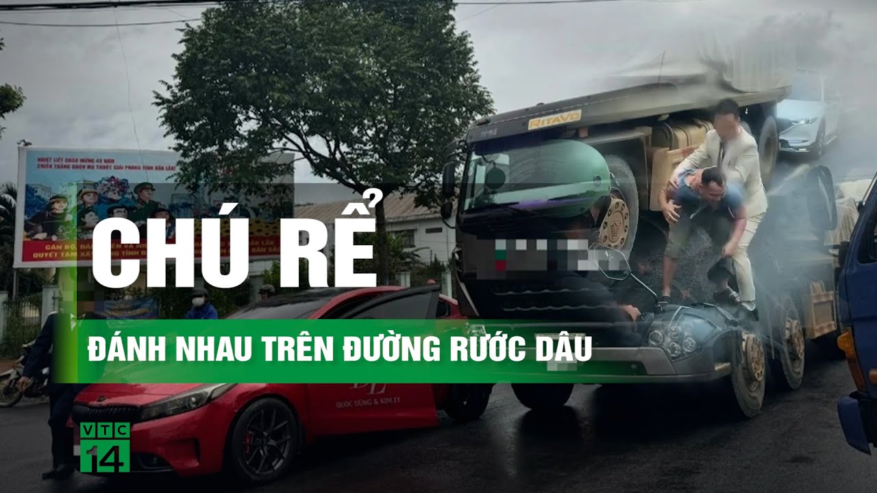 Va chạm trên đường rước dâu, chú rể lao xuống đánh tài xế gây náo loạn| VTC14