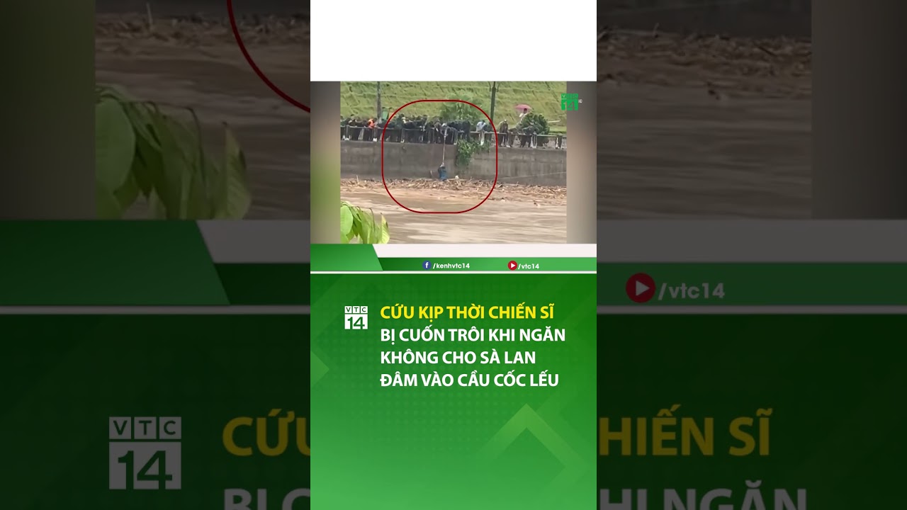 Kịp thời cứu chiến sĩ gặp nạn khi ngăn không cho sà lan đâm vào cầu cốc lếu | VTC14