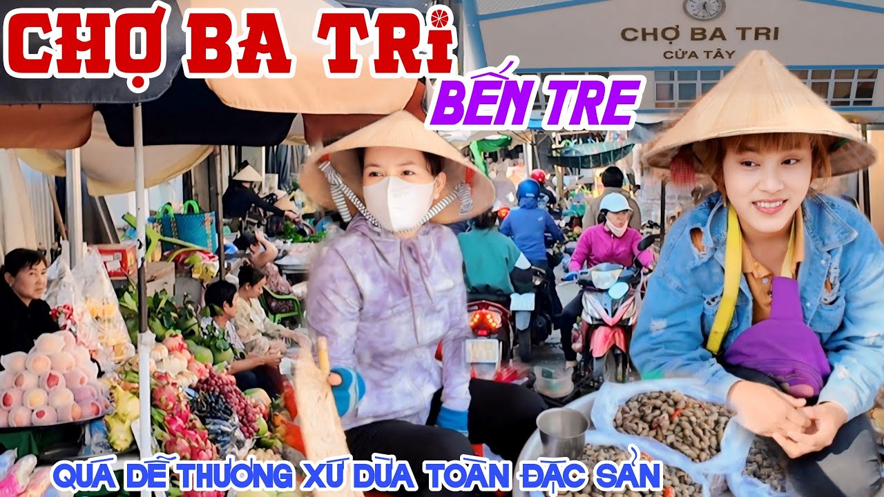 Bắt Gặp CHỊ GÁI BÁN NƯỚC Quá Dễ Thương Tại CHỢ BA TRI, BẾN TRE -Vô Vàn ĐẶC SẢN XỨ DỪA THƠM NGON KPVL