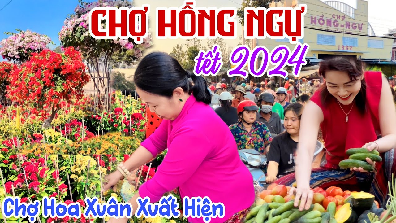 RỰC RỠ CHỢ HOA TẾT HỒNG NGỰ 2024 - Bà Con Bán Chợ NƠM NỚP LO LẮNG BÁN Ế CẬN TẾT | KPVL