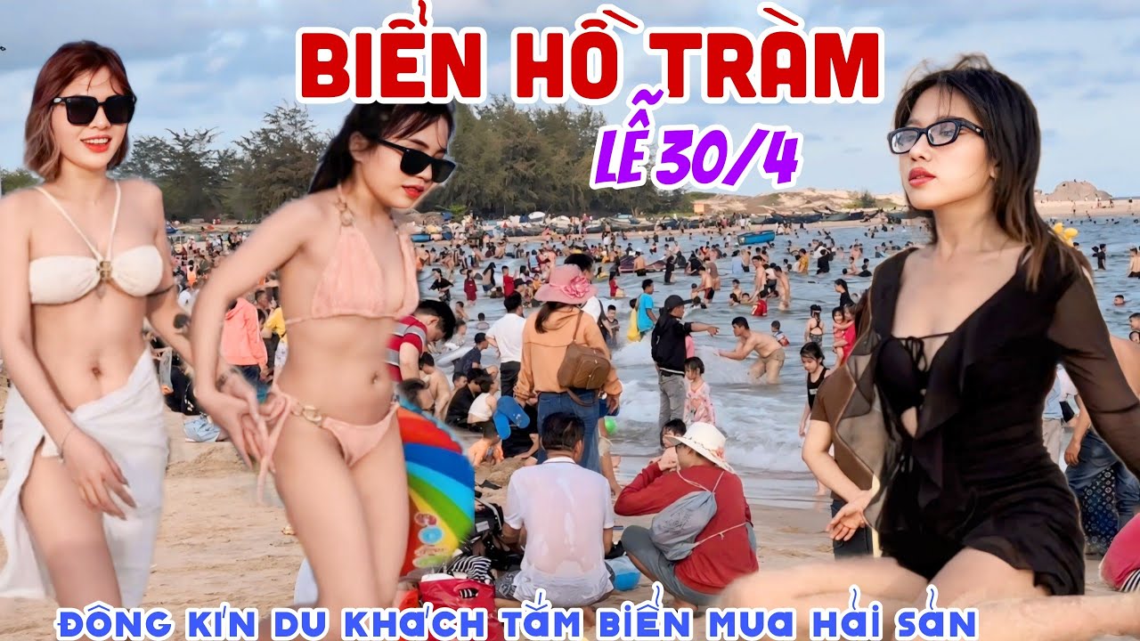 BIỂN HỒ TRÀM VŨNG TÀU LỄ 30/4 Đông Đúc Người Đổ Về Tắm Biển MIỄN PHÍ, CHỢ HẢI SẢN HÚT NGƯỜI MUA KPVL