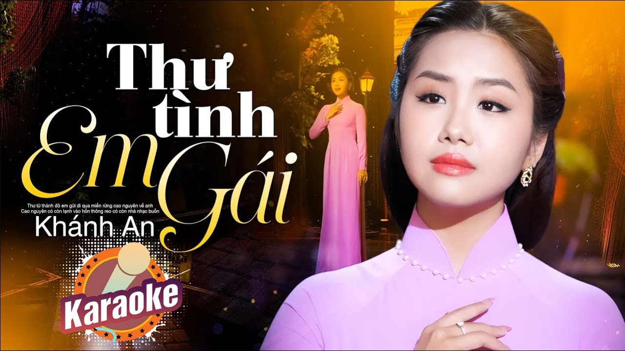 Karaoke Thư Tình Em Gái - Khánh An | Full Beat Dễ Hát Nhất