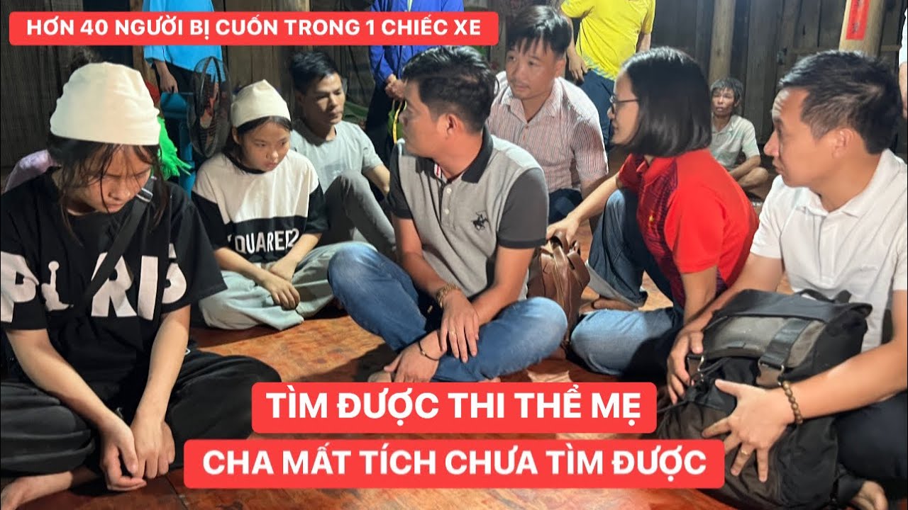 Tang thương 2 bé gái đội t.ang mẹ, cha mấ.t tích trong vụ xe khách hơn 40 người bị c.uốn do bão số 3