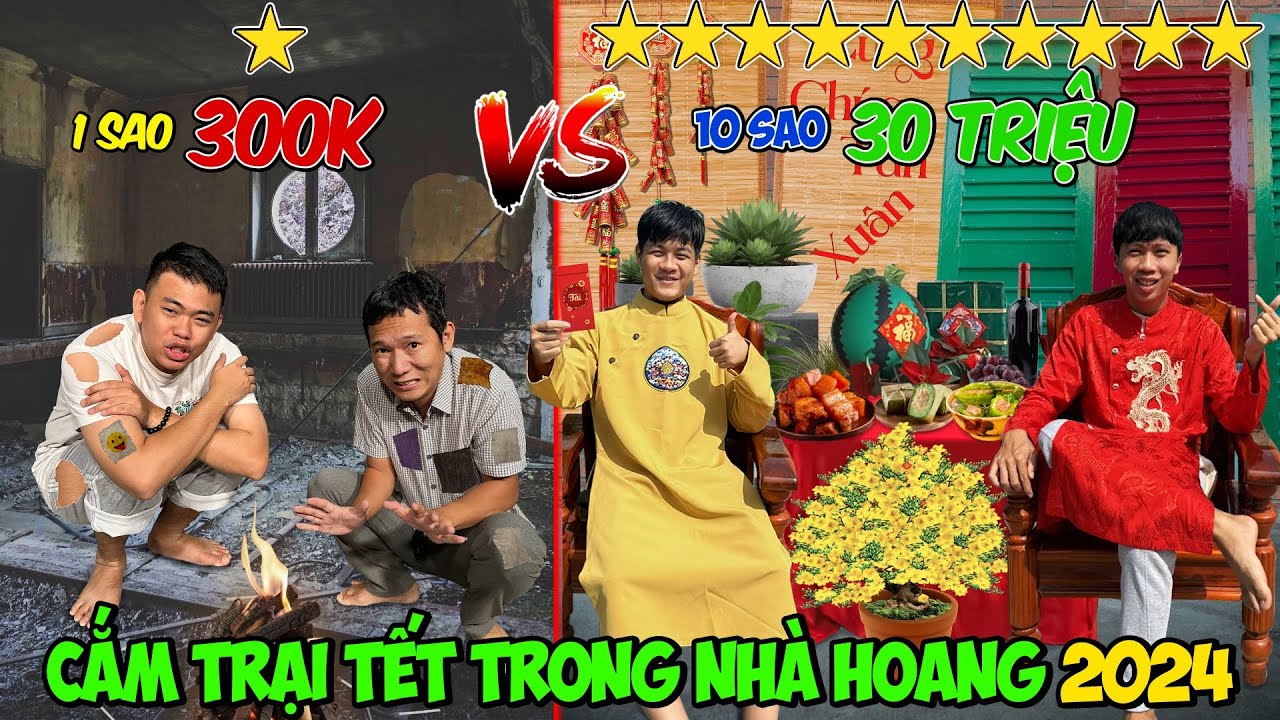 Cắm Trại TẾT 1 Sao vs 10 Sao Trong Nhà Hoang Đà Lạt | Cắm Trại Nhà Hoang 300k vs 30 Triệu