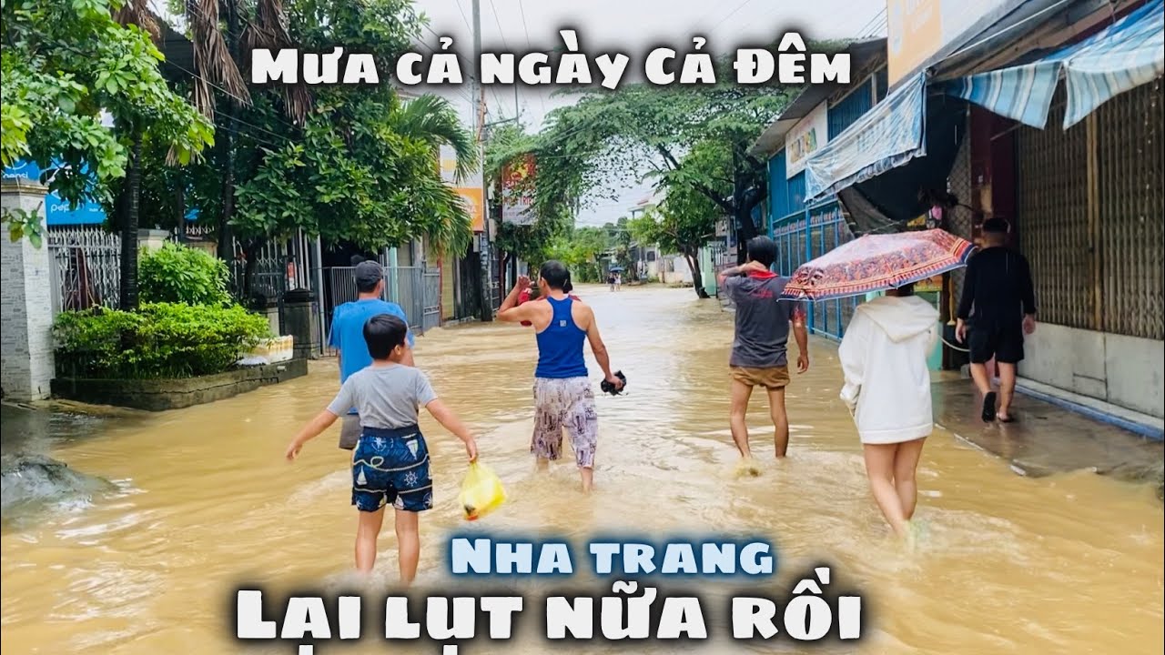 Cập Nhật Tình Hình Thời Tiết: Vĩnh Phương Nha Trang Lại Ngập Lụt Nước Sông Cái Cuồn Cuộn Chảy Siết