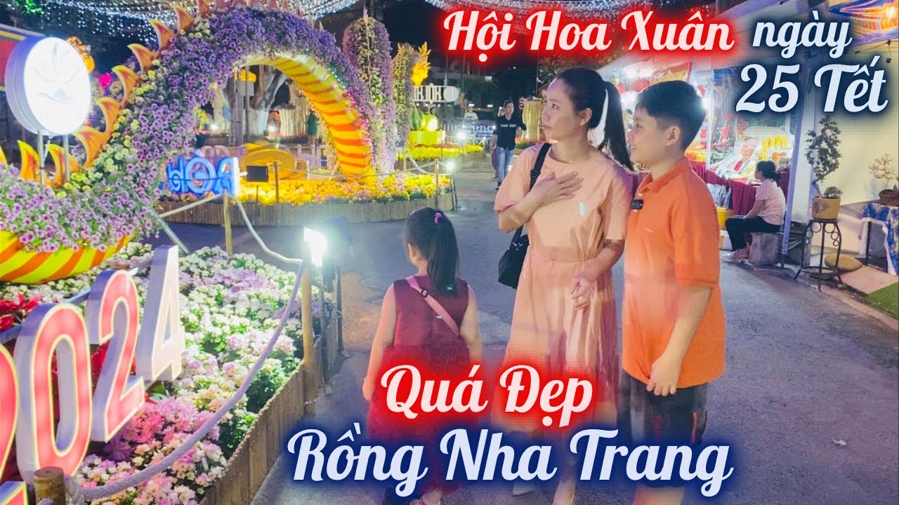 Đẹp Tuyệt Vời Rồng Nha Trang Uốn Lượn Ở Hội Hoa Xuân Giáp Thìn 2024. Cảnh Gói Bánh Tét Làm Tò He