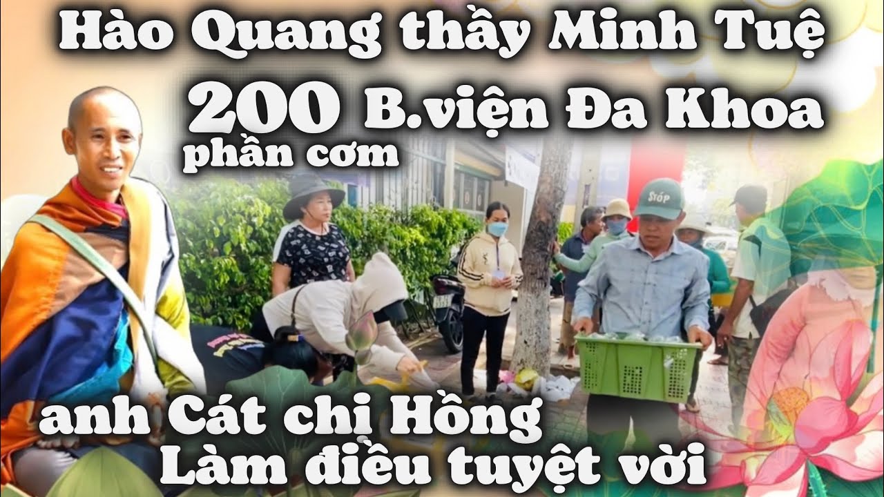 Hào Quang Thầy Thích Minh Tuệ. Anh Cát chị Hồng USA Tặng 200 Phần Cơm Đến B.Viện Đa Khoa Khánh Hòa