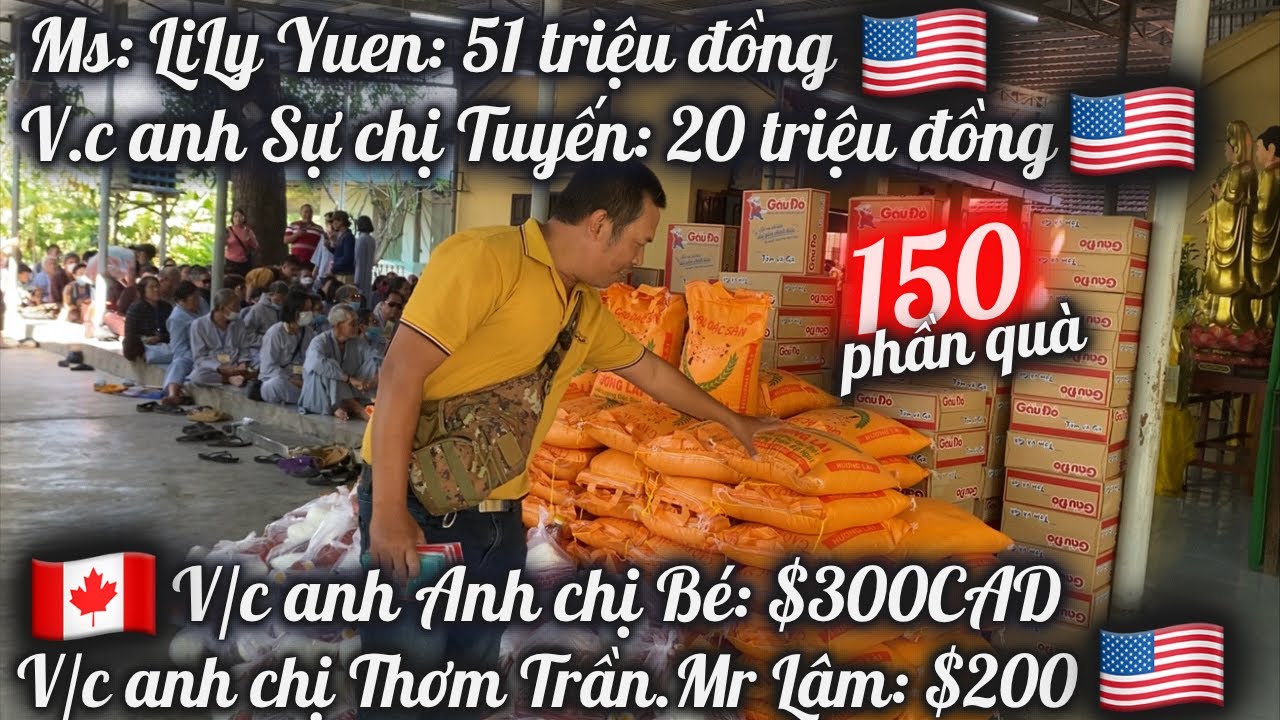 150 Phần Quà. Chị LiLy Yuen (Sunnyvale🇺🇲). Ac Anh-Bé 🇨🇦. Ac Sự-Tuyến. A/c Thơm Trần. Mr Lâm 🇺🇲