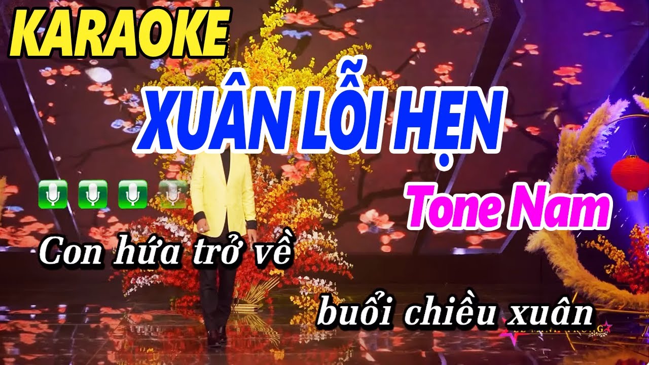 Karaoke Xuân Lỗi Hẹn Tone Nam Dễ Hát Âm Thanh Chuẩn | Lê Minh Trung | Nhạc Xuân Karaoke