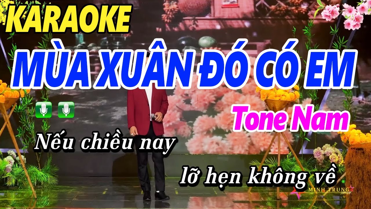 Karaoke Mùa Xuân Đó Có Em Tone Nam Dễ Hát Âm Thanh Chuẩn | Lê Minh Trung | Nhạc Xuân Karaoke