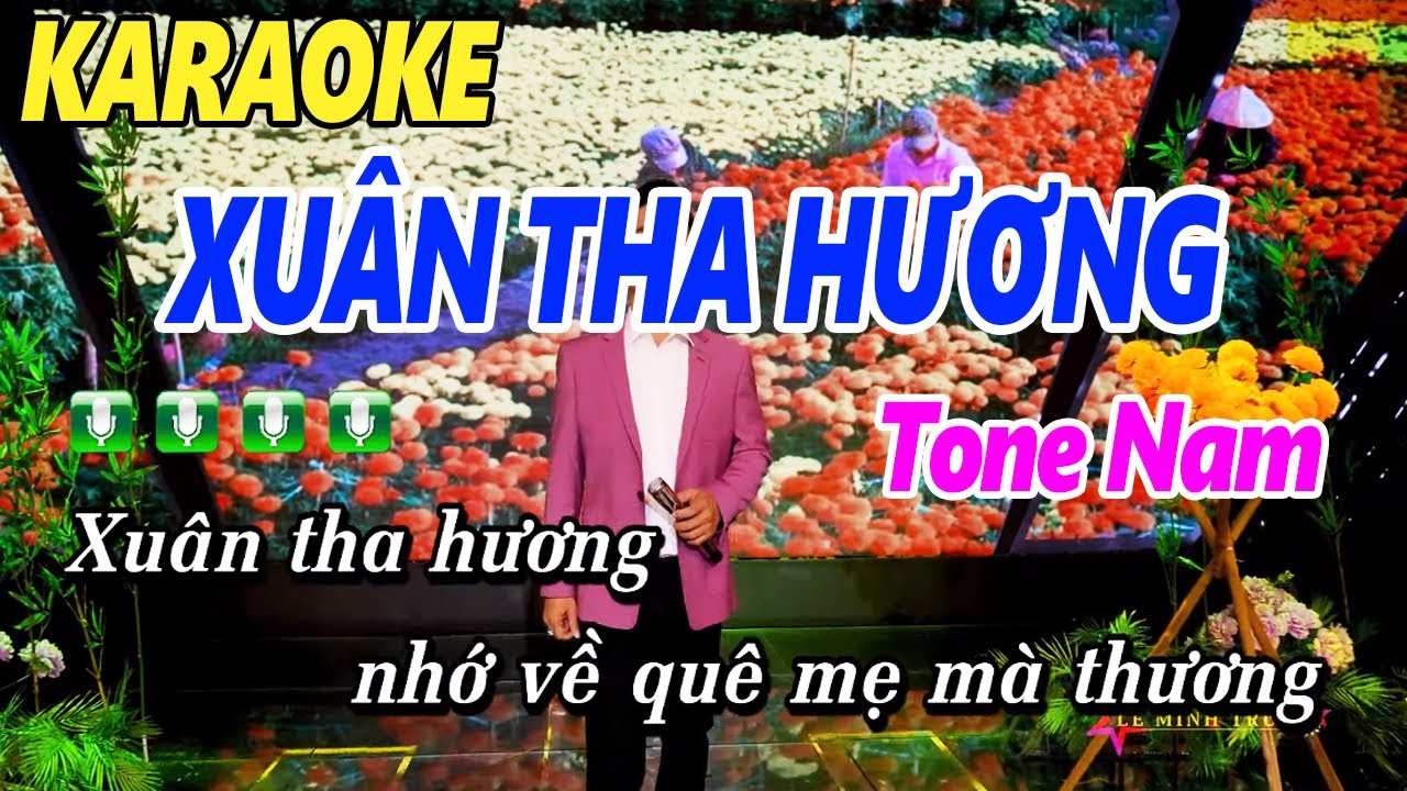 Karaoke Xuân Tha Hương Tone Nam Dễ Hát Âm Thanh Chuẩn | Lê Minh Trung | Nhạc Xuân Karaoke