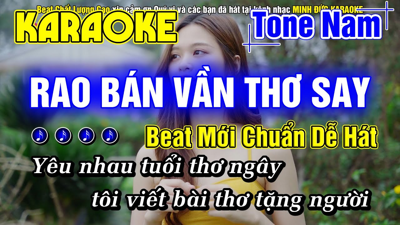 Rao Bán Vần Thơ Say Karaoke Tone Nam Nhạc Sống Rumba Hay Dễ Hát - Minh Đức Karaoke